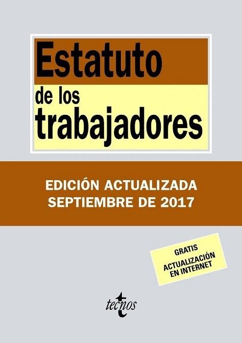 ESTATUTO DE LOS TRABAJADORES 30 (2017) | 9788430971855 | EDITORIAL TECNOS | Llibreria Cinta | Llibreria online de Terrassa | Comprar llibres en català i castellà online | Comprar llibres de text online