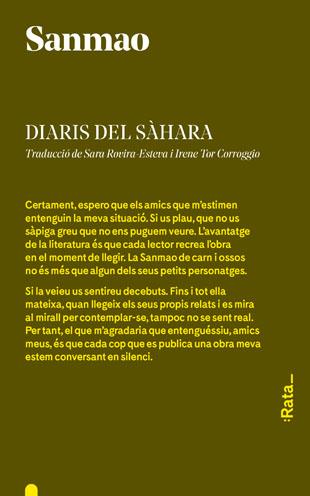 DIARIS DEL SAHARA | 9788494489167 | SANMAO | Llibreria Cinta | Llibreria online de Terrassa | Comprar llibres en català i castellà online | Comprar llibres de text online
