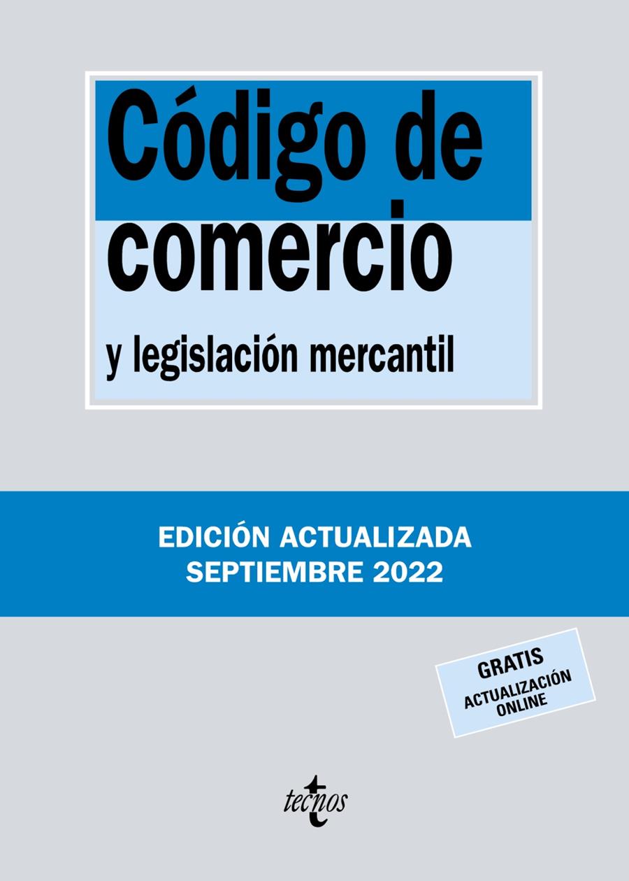 CÓDIGO DE COMERCIO (3) 2022 | 9788430985593 | EDITORIAL TECNOS | Llibreria Cinta | Llibreria online de Terrassa | Comprar llibres en català i castellà online | Comprar llibres de text online