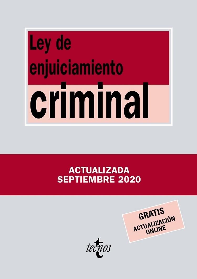 LEY DE ENJUICIAMIENTO CRIMINAL (2020) | 9788430980154 | EDITORIAL TECNOS | Llibreria Cinta | Llibreria online de Terrassa | Comprar llibres en català i castellà online | Comprar llibres de text online