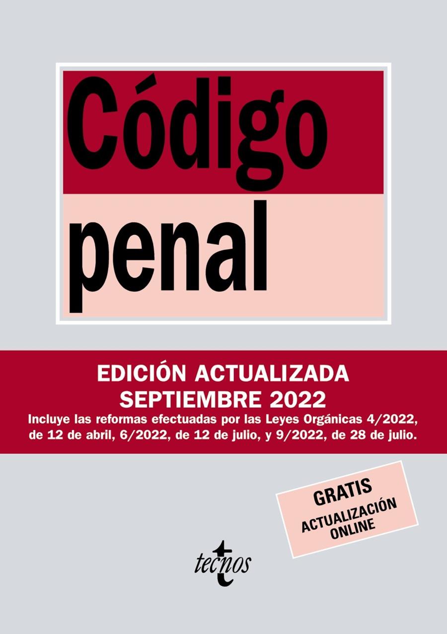 CÓDIGO PENAL (193) 2022 | 9788430985579 | EDITORIAL TECNOS | Llibreria Cinta | Llibreria online de Terrassa | Comprar llibres en català i castellà online | Comprar llibres de text online