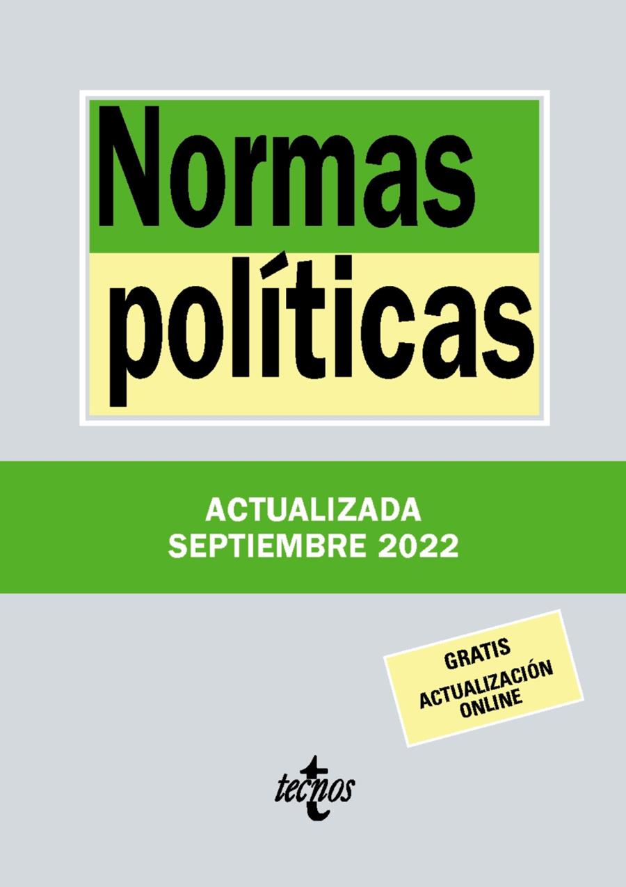 NORMAS POLÍTICAS (250) 2022 | 9788430986644 | EDITORIAL TECNOS | Llibreria Cinta | Llibreria online de Terrassa | Comprar llibres en català i castellà online | Comprar llibres de text online